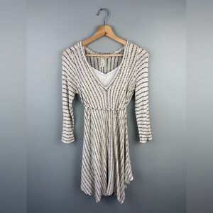 Jessica Simpson Black and White Striped Maternity Dress